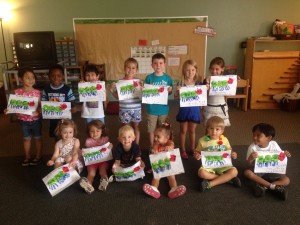 We made these after reading "The Very Hungry Caterpillar" by Eric Carle during Awesome Authors week!
